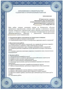 Приложение к свидетельству о допуске к строительным работам Новочебоксарск СРО в строительстве